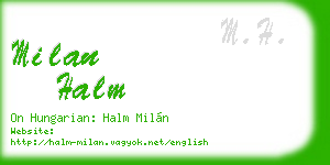 milan halm business card